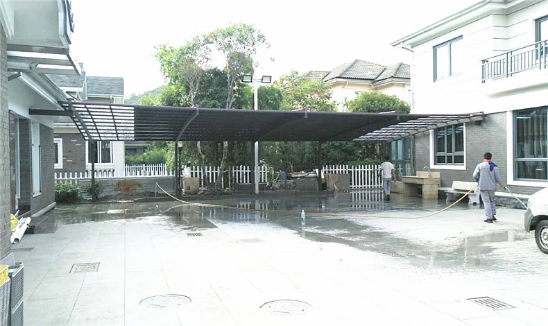 紹興越都明府物業鋁合金車棚完工