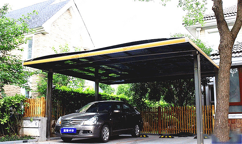 室外停車位搭個(gè)這樣的車位遮陽(yáng)棚吧，愛車再也不用天天洗了