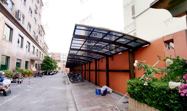 沒有非機動車棚怎么實現安全充電管理？看這些非機動車棚圖片。