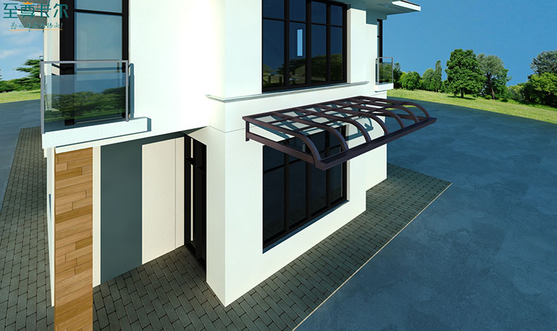 大門雨棚效果圖大全？耐力板雨棚壽命多長(zhǎng)？