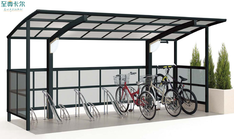 自行車頂棚用什么材料好？自行車棚廠家效果圖？