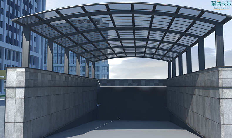 鄭州雨搭廠家？地下車庫(kù)通道雨棚？