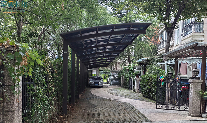 做車棚的廠家？別墅室外停車棚效果圖？